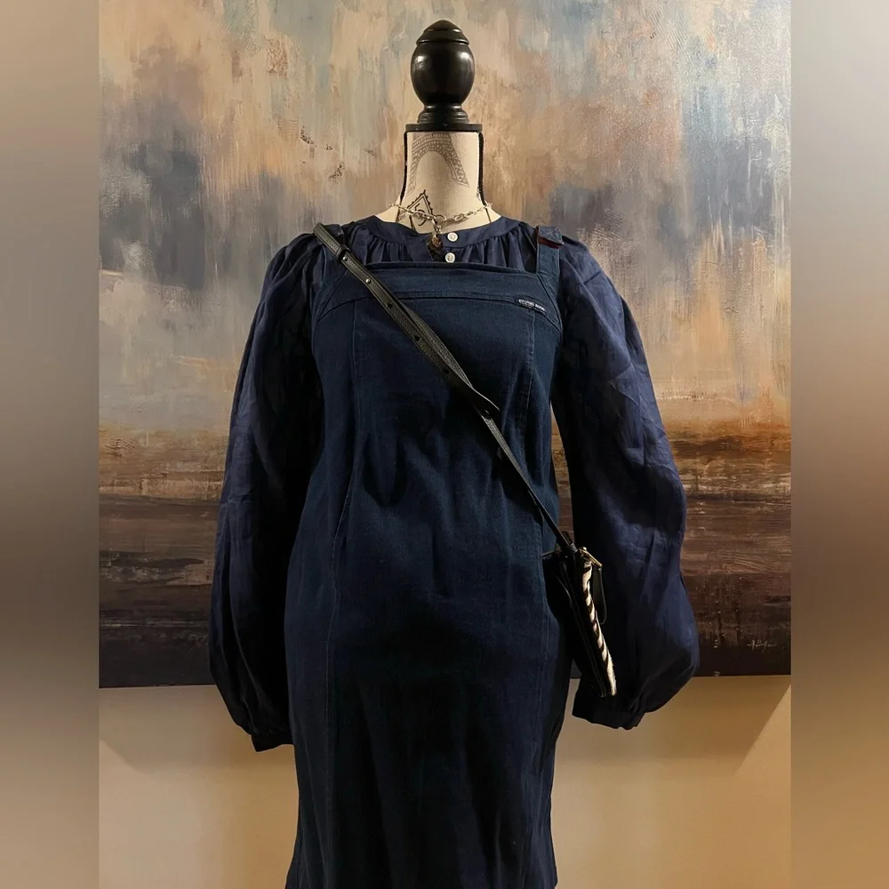 Vintage, Y2K maternity collection, fitted, stretch denim dress - Picture 4 of 16